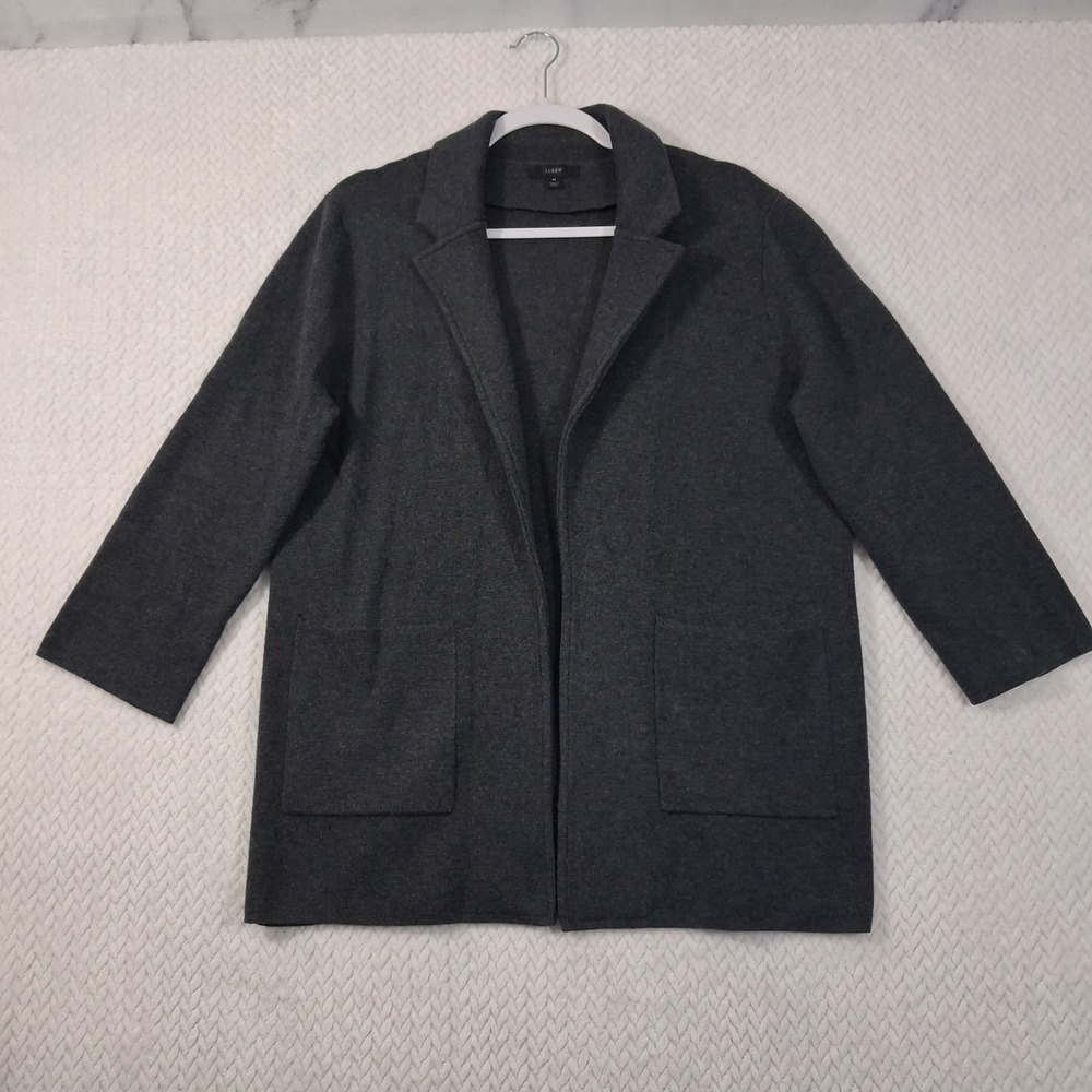 J.Crew Sophie Open Front Sweater Womens Size Medium Charcoal Grey